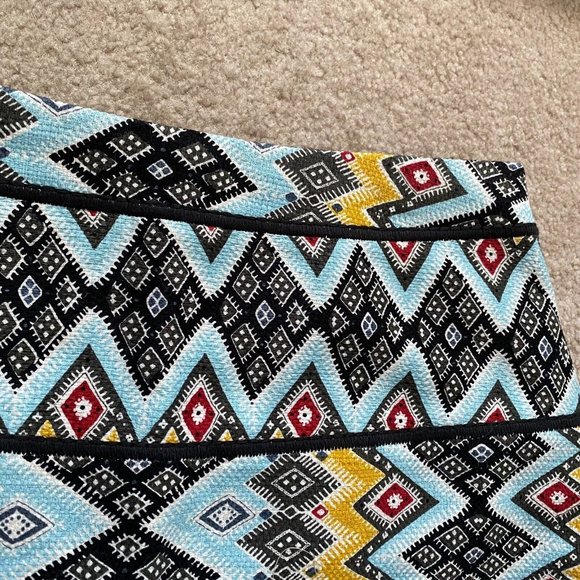 Ann Taylor LOFT 6 Multicolor Patterned Woven-Like Textured Skirt Lined - Picture 8 of 12